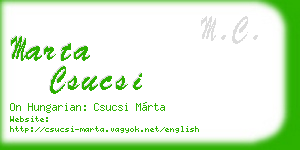 marta csucsi business card