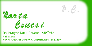 marta csucsi business card